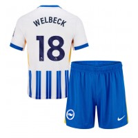 Brighton Danny Welbeck #18 Replika babykläder Hemmaställ Barn 2024-25 Kortärmad (+ korta byxor)